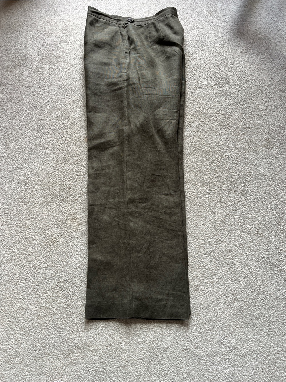 Talbots Woman’s Olive Irish Linen lined Pants - Picture 5 of 7